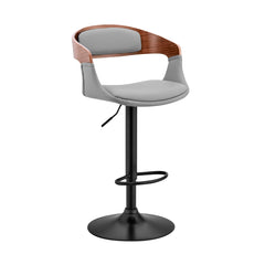 Benson Adjustable Faux Leather Bar Stool with 360-Degree Swivel and Ergonomic Comfort Design