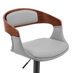 Benson Adjustable Faux Leather Bar Stool with 360-Degree Swivel and Ergonomic Comfort Design