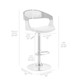 Benson Adjustable Faux Leather Bar Stool with 360-Degree Swivel and Ergonomic Comfort Design