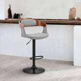 Benson Adjustable Faux Leather Bar Stool with 360-Degree Swivel and Ergonomic Comfort Design