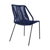 Clip Modern Steel and Woven Rope Outdoor Dining Chair Set of 2 - Comfortable and Stylish Addition