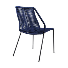 Clip Modern Steel and Woven Rope Outdoor Dining Chair Set of 2 - Comfortable and Stylish Addition