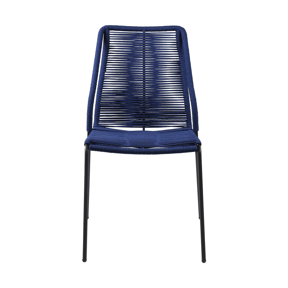 Clip Modern Steel and Woven Rope Outdoor Dining Chair Set of 2 - Comfortable and Stylish Addition