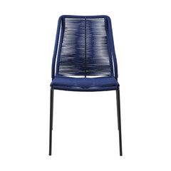Clip Modern Steel and Woven Rope Outdoor Dining Chair Set of 2 - Comfortable and Stylish Addition
