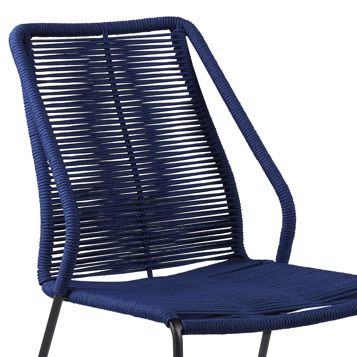 Clip Modern Steel and Woven Rope Outdoor Dining Chair Set of 2 - Comfortable and Stylish Addition
