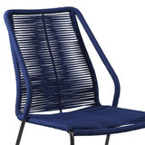 Clip Modern Steel and Woven Rope Outdoor Dining Chair Set of 2 - Comfortable and Stylish Addition
