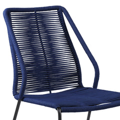 Clip Modern Steel and Woven Rope Outdoor Dining Chair Set of 2 - Comfortable and Stylish Addition