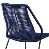 Clip Modern Steel and Woven Rope Outdoor Dining Chair Set of 2 - Comfortable and Stylish Addition