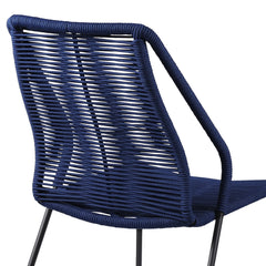 Clip Modern Steel and Woven Rope Outdoor Dining Chair Set of 2 - Comfortable and Stylish Addition