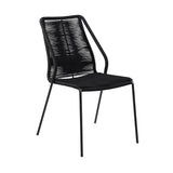Clip Modern Steel and Woven Rope Outdoor Dining Chair Set of 2 - Comfortable and Stylish Addition