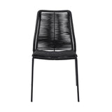 Clip Modern Steel and Woven Rope Outdoor Dining Chair Set of 2 - Comfortable and Stylish Addition