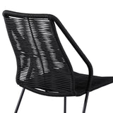Clip Modern Steel and Woven Rope Outdoor Dining Chair Set of 2 - Comfortable and Stylish Addition