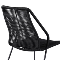 Clip Modern Steel and Woven Rope Outdoor Dining Chair Set of 2 - Comfortable and Stylish Addition