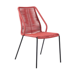 Clip Modern Steel and Woven Rope Outdoor Dining Chair Set of 2 - Comfortable and Stylish Addition
