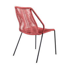Clip Modern Steel and Woven Rope Outdoor Dining Chair Set of 2 - Comfortable and Stylish Addition