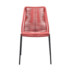 Clip Modern Steel and Woven Rope Outdoor Dining Chair Set of 2 - Comfortable and Stylish Addition