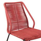 Clip Modern Steel and Woven Rope Outdoor Dining Chair Set of 2 - Comfortable and Stylish Addition