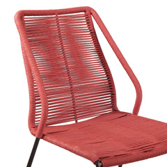Clip Modern Steel and Woven Rope Outdoor Dining Chair Set of 2 - Comfortable and Stylish Addition