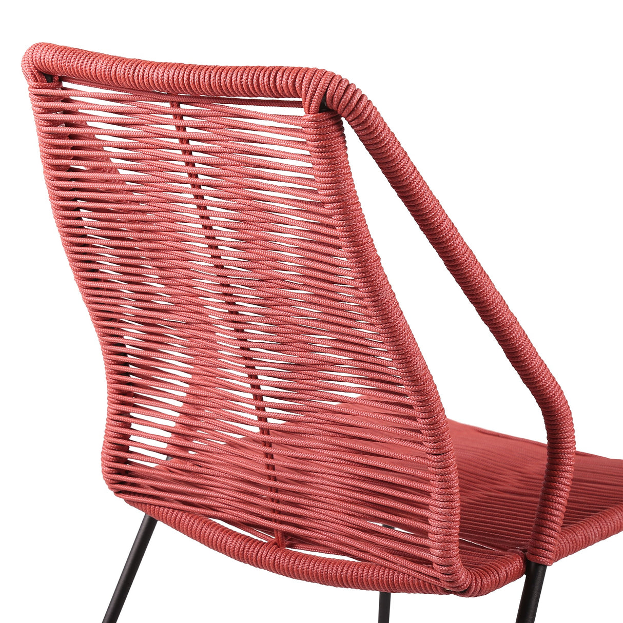 Clip Modern Steel and Woven Rope Outdoor Dining Chair Set of 2 - Comfortable and Stylish Addition