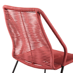 Clip Modern Steel and Woven Rope Outdoor Dining Chair Set of 2 - Comfortable and Stylish Addition