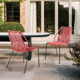 Clip Modern Steel and Woven Rope Outdoor Dining Chair Set of 2 - Comfortable and Stylish Addition