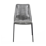 Clip Modern Steel and Woven Rope Outdoor Dining Chair Set of 2 - Comfortable and Stylish Addition