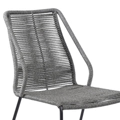 Clip Modern Steel and Woven Rope Outdoor Dining Chair Set of 2 - Comfortable and Stylish Addition