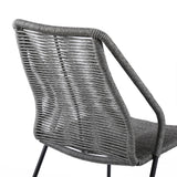 Clip Modern Steel and Woven Rope Outdoor Dining Chair Set of 2 - Comfortable and Stylish Addition