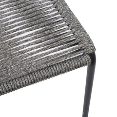 Clip Modern Steel and Woven Rope Outdoor Dining Chair Set of 2 - Comfortable and Stylish Addition