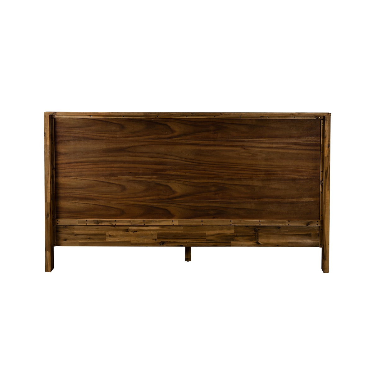 Cusco Rustic Acacia King Bed with Metal Accents - Stylish, Cozy Design, No Box Spring Required