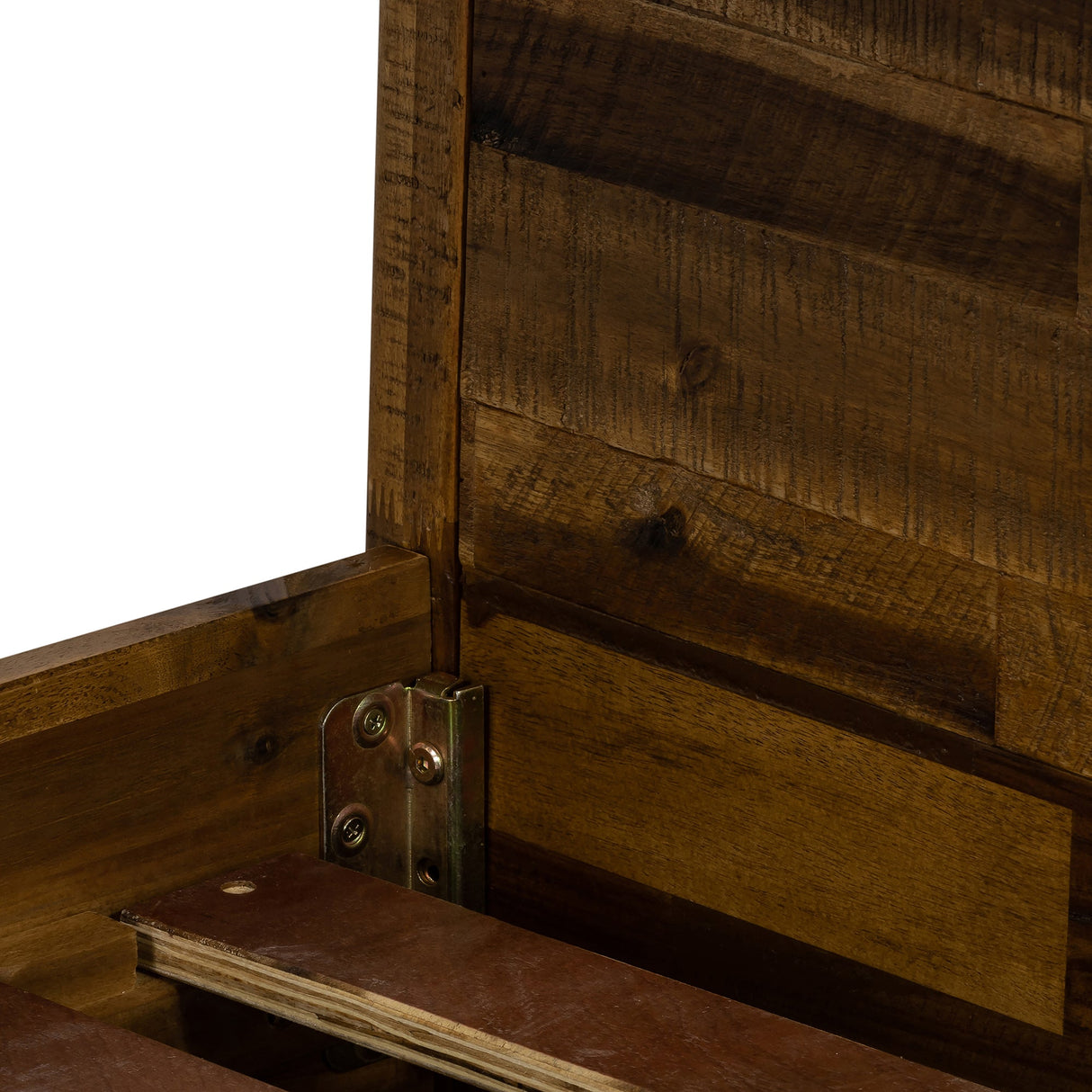 Cusco Rustic Acacia King Bed with Metal Accents - Stylish, Cozy Design, No Box Spring Required