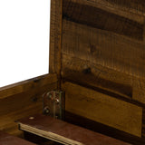 Cusco Rustic Acacia King Bed with Metal Accents - Stylish, Cozy Design, No Box Spring Required