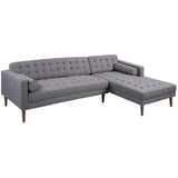 Element Modern Sectional Chaise Sofa – Stylish Mid-Century Design with Plush Comfort & Bolster Pillows