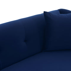 Everest Sofa - Luxurious Fabric Seating for 4 with Foam-Padded Cushions and Stylish Gold Accents