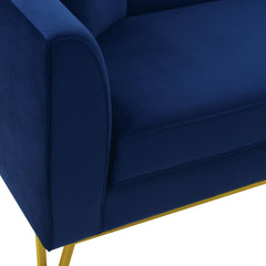Everest Sofa - Luxurious Fabric Seating for 4 with Foam-Padded Cushions and Stylish Gold Accents