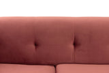 Everest Sofa - Luxurious Fabric Seating for 4 with Foam-Padded Cushions and Stylish Gold Accents
