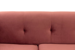 Everest Sofa - Luxurious Fabric Seating for 4 with Foam-Padded Cushions and Stylish Gold Accents