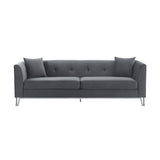 Everest Sofa - Luxurious Fabric Seating for 4 with Foam-Padded Cushions and Stylish Gold Accents