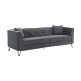 Everest Sofa - Luxurious Fabric Seating for 4 with Foam-Padded Cushions and Stylish Gold Accents