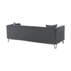 Everest Sofa - Luxurious Fabric Seating for 4 with Foam-Padded Cushions and Stylish Gold Accents