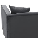 Everest Sofa - Luxurious Fabric Seating for 4 with Foam-Padded Cushions and Stylish Gold Accents