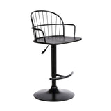 Edward Adjustable Barstool with Metal Tube Frame and Plywood Seat for Modern Rustic Style