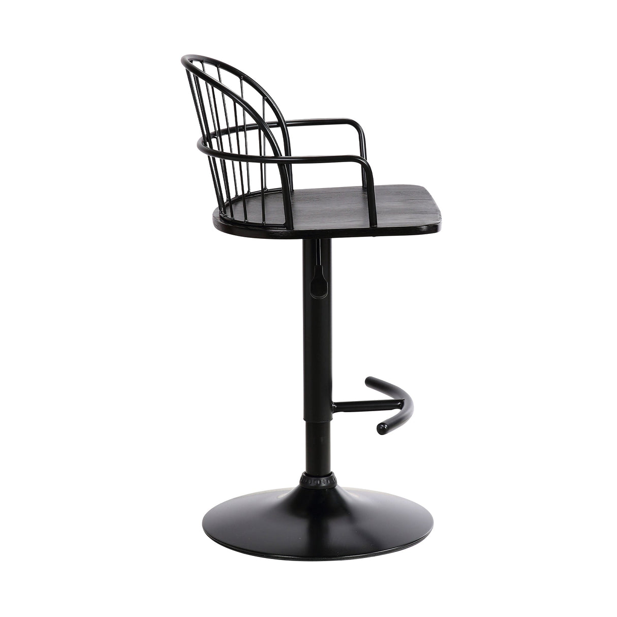 Edward Adjustable Barstool with Metal Tube Frame and Plywood Seat for Modern Rustic Style