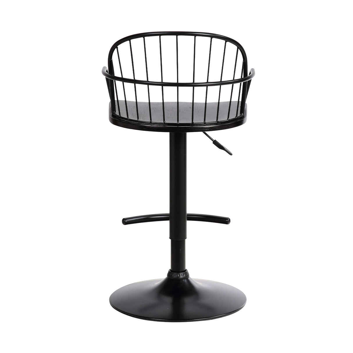 Edward Adjustable Barstool with Metal Tube Frame and Plywood Seat for Modern Rustic Style