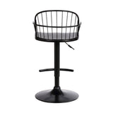 Edward Adjustable Barstool with Metal Tube Frame and Plywood Seat for Modern Rustic Style