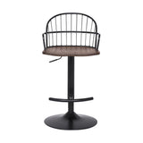 Edward Adjustable Barstool with Metal Tube Frame and Plywood Seat for Modern Rustic Style