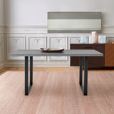 Fenton Contemporary Dining Table - Stylish Melamine Top with Sturdy Steel Frame for Modern Homes