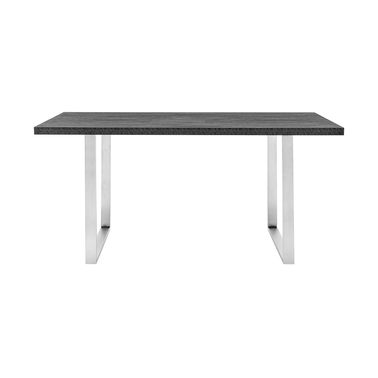 Fenton Contemporary Dining Table with Melamine Top and Sleek Stainless Steel Frame for Modern Homes