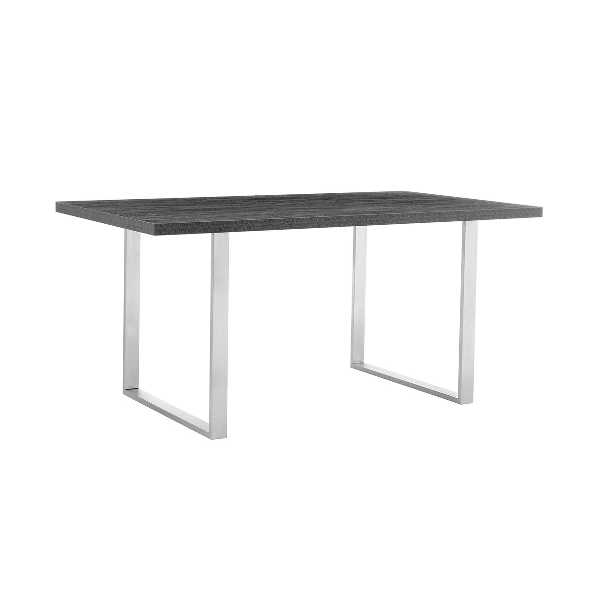 Fenton Contemporary Dining Table with Melamine Top and Sleek Stainless Steel Frame for Modern Homes