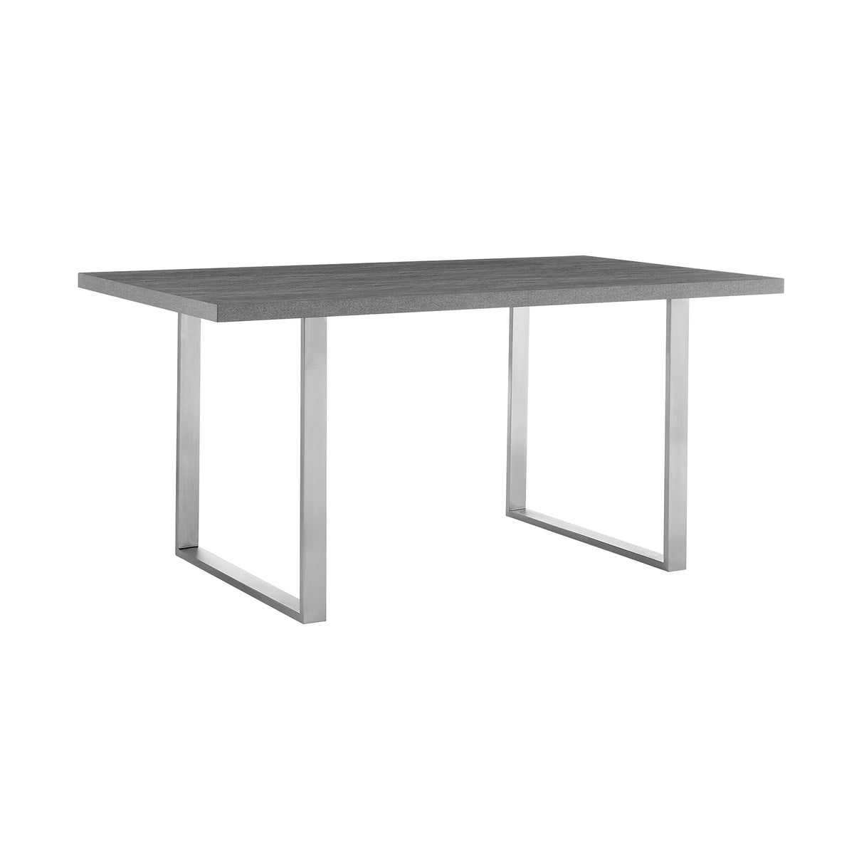Fenton Contemporary Dining Table with Melamine Top and Sleek Stainless Steel Frame for Modern Homes